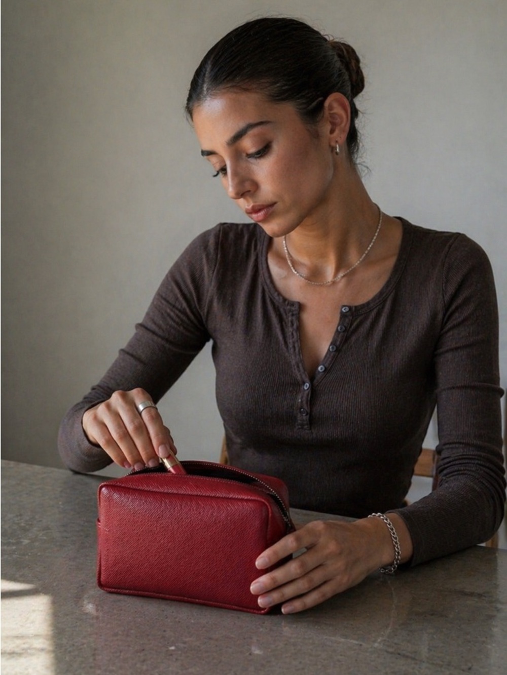 Classic Burgundy Toiletry Bag for Men